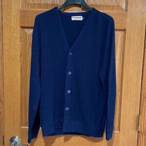 Vintage MCGREGOR Sportswear Men's XL 100% Acrylic Navy Blue Cardigan Sweater